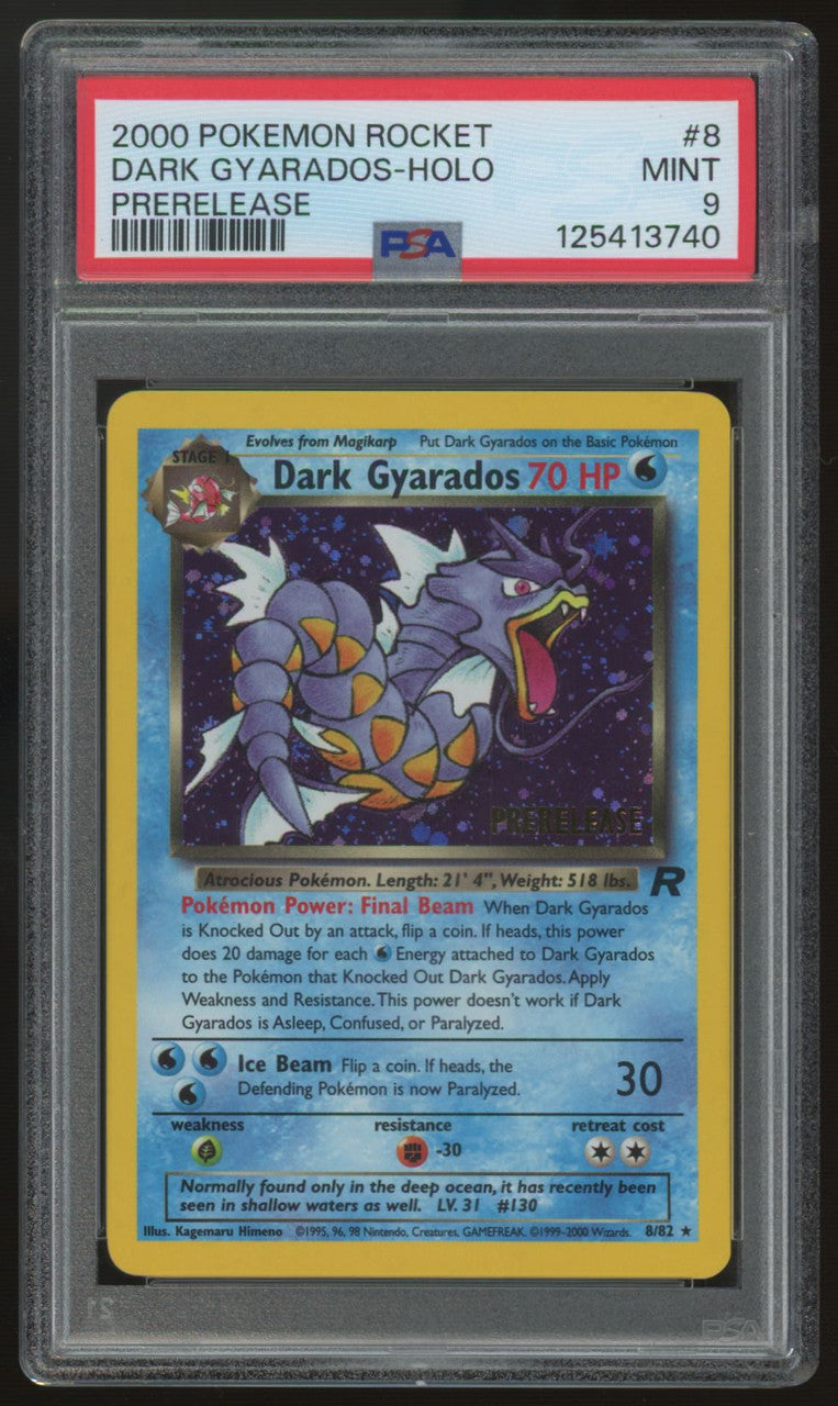2000 Pokemon Dark Gyarados Team Rocket Prerelease Holo #8 PSA 9 (B)
