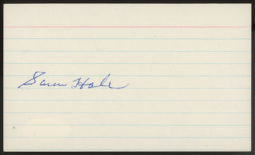 Samuel Hale Signed Autographed Index Card JSA