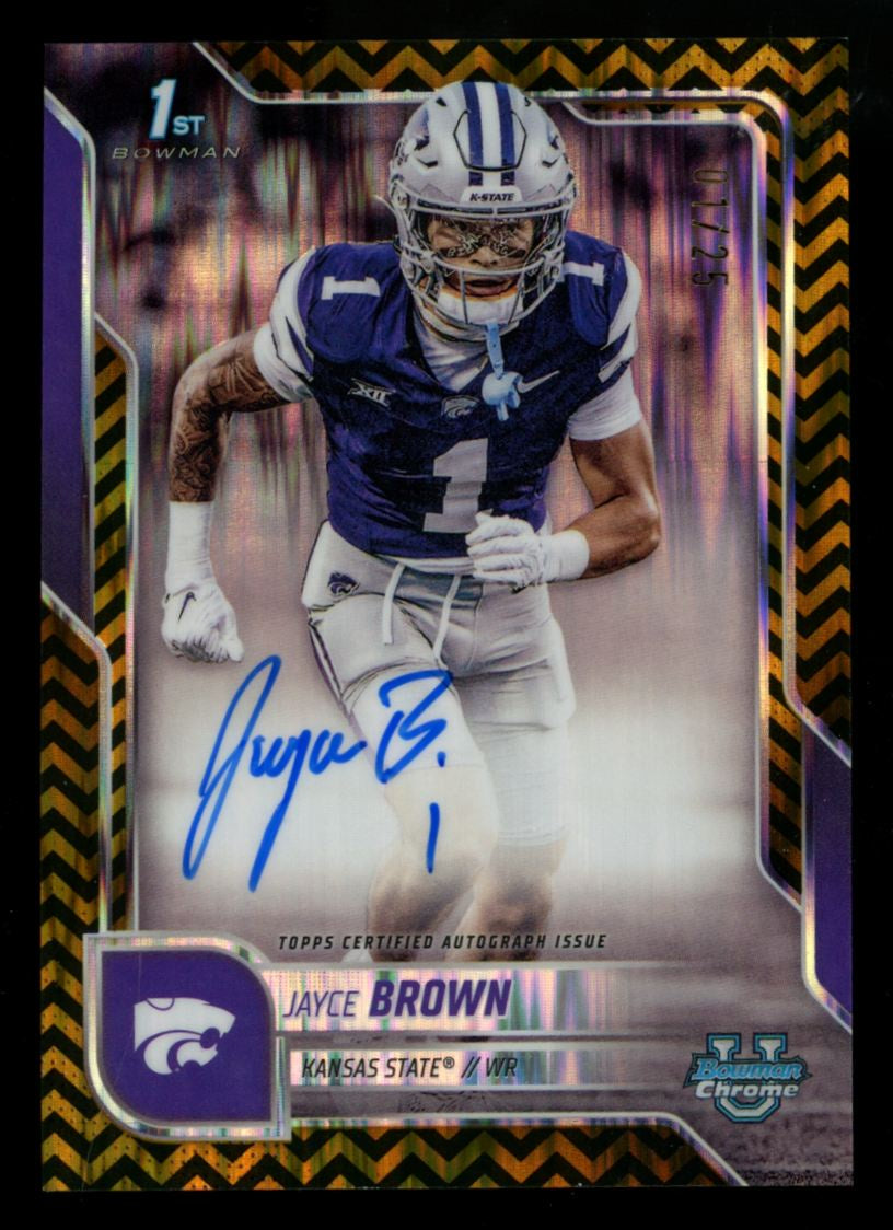 2025 Bowman Chrome U Jayce Brown 1st Prospect Black & Gold Stealth Auto /25