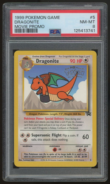 1999 Pokemon Dragonite Movie Promo #5 PSA 8