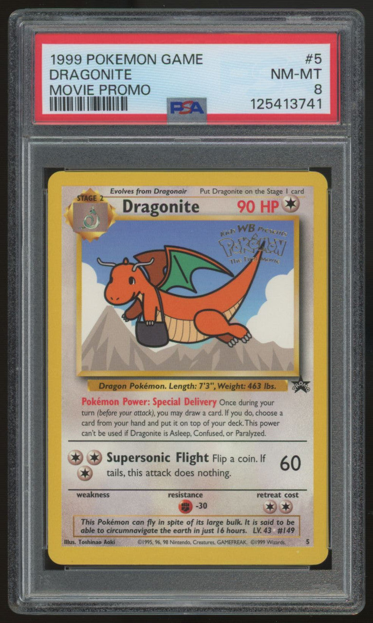 1999 Pokemon Dragonite Movie Promo #5 PSA 8