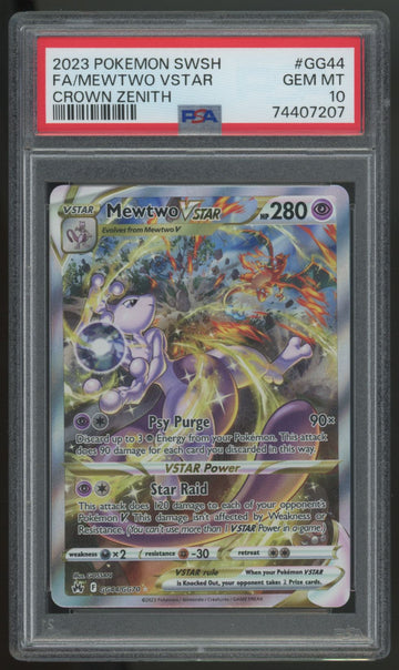 2023 Pokemon Mewtwo VSTAR Crown Zenith Full Art #GG44 PSA 10 (D)