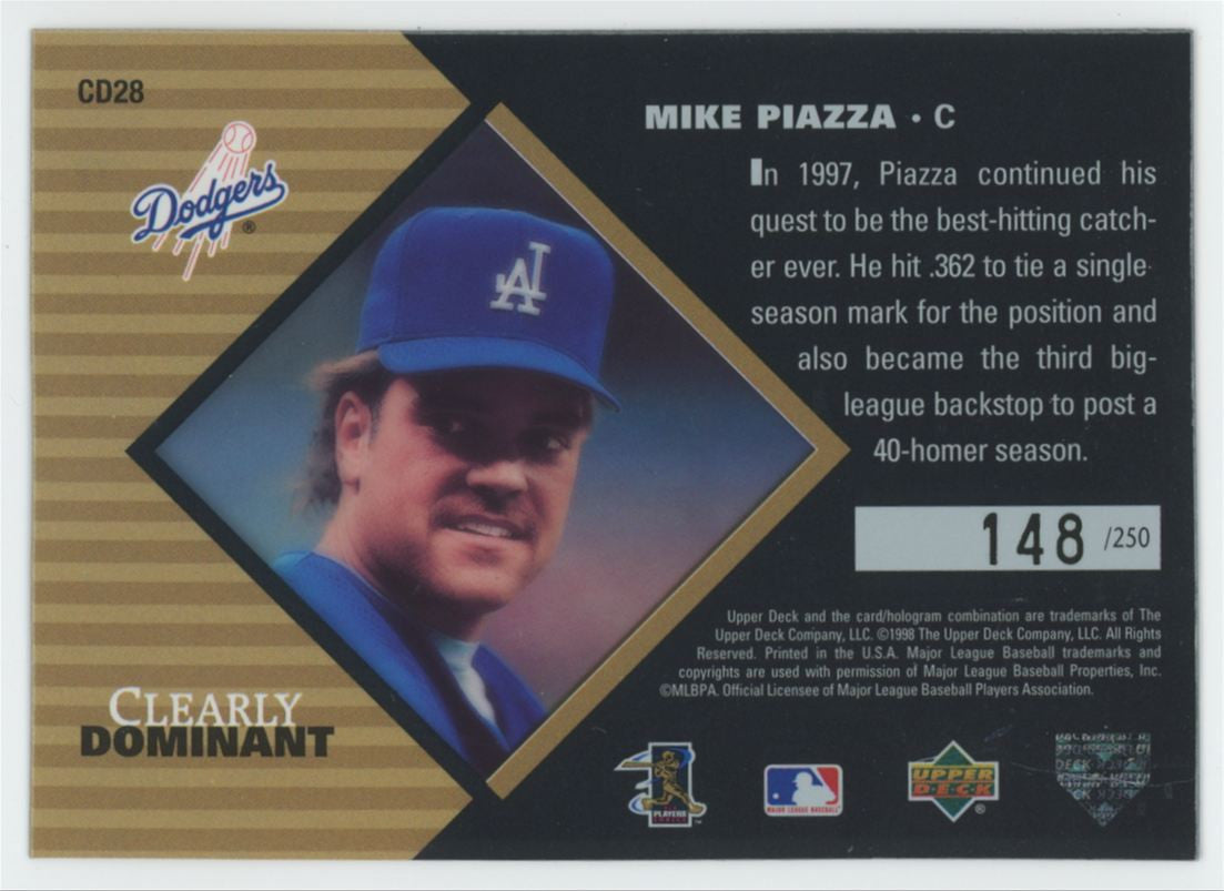 1998 Upper Deck Mike Piazza Clearly Dominant /250 #CD28
