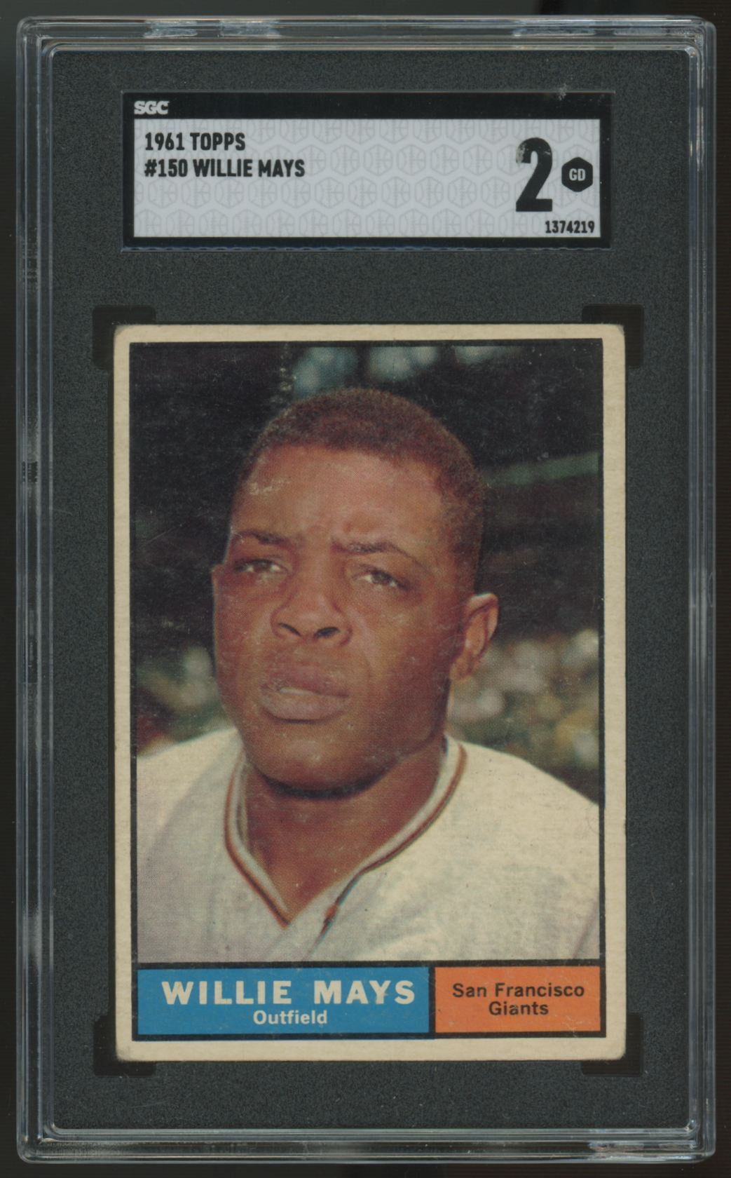 1961 Topps Willie Mays #150 SGC 2