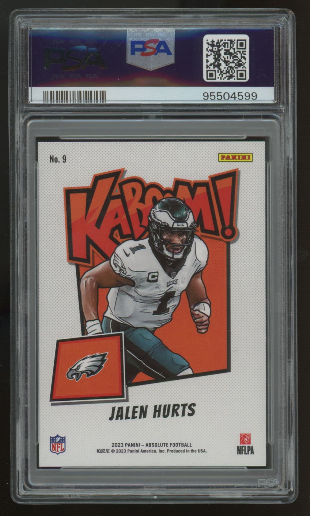 2023 Panini Absolute Jalen Hurts Kaboom! Horizontal SSP #9 PSA 9