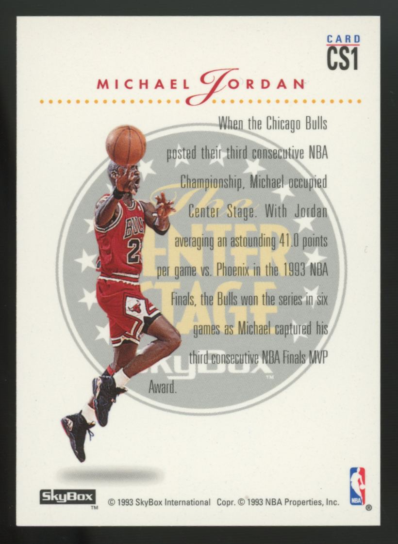 1993-94 Skybox Premium Michael Jordan The Center Stage #CS1 "A"
