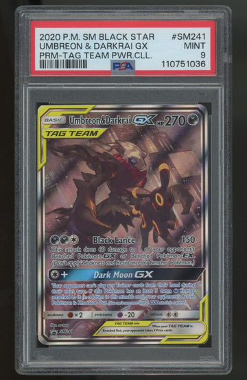 2020 Pokemon Umbreon & Darkrai GX Tag Team Promo #SM241 PSA 9