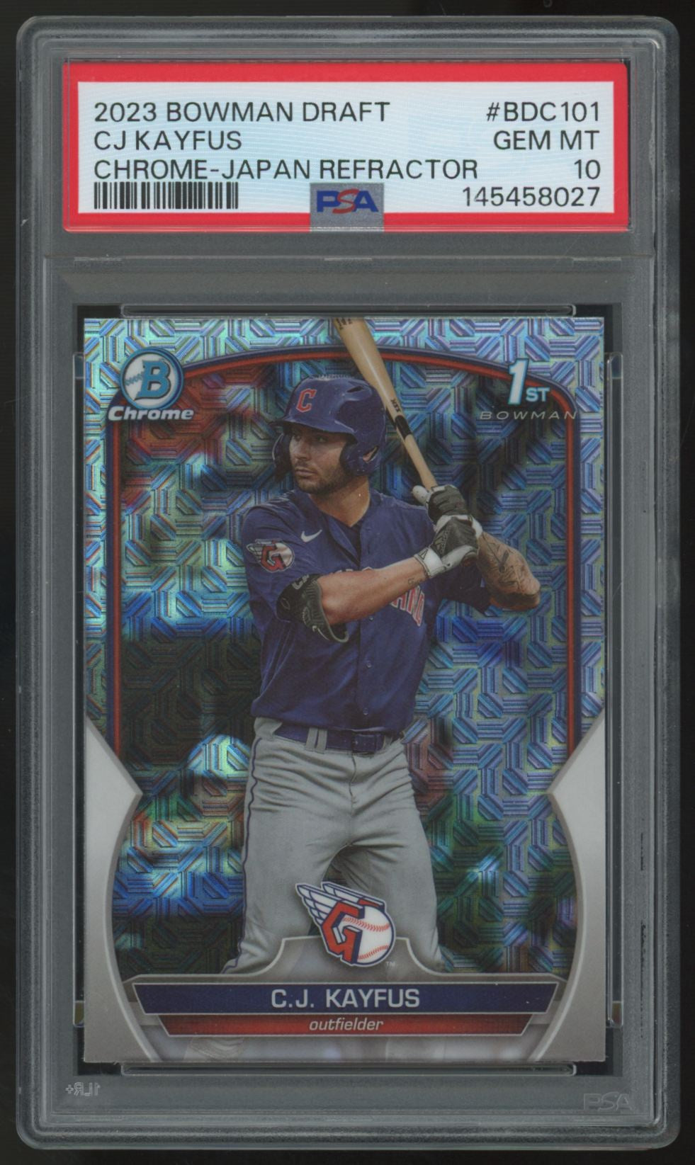 2023 Bowman Draft CJ Kayfus 1st Chrome Japan Refractor #BDC-101 PSA 10