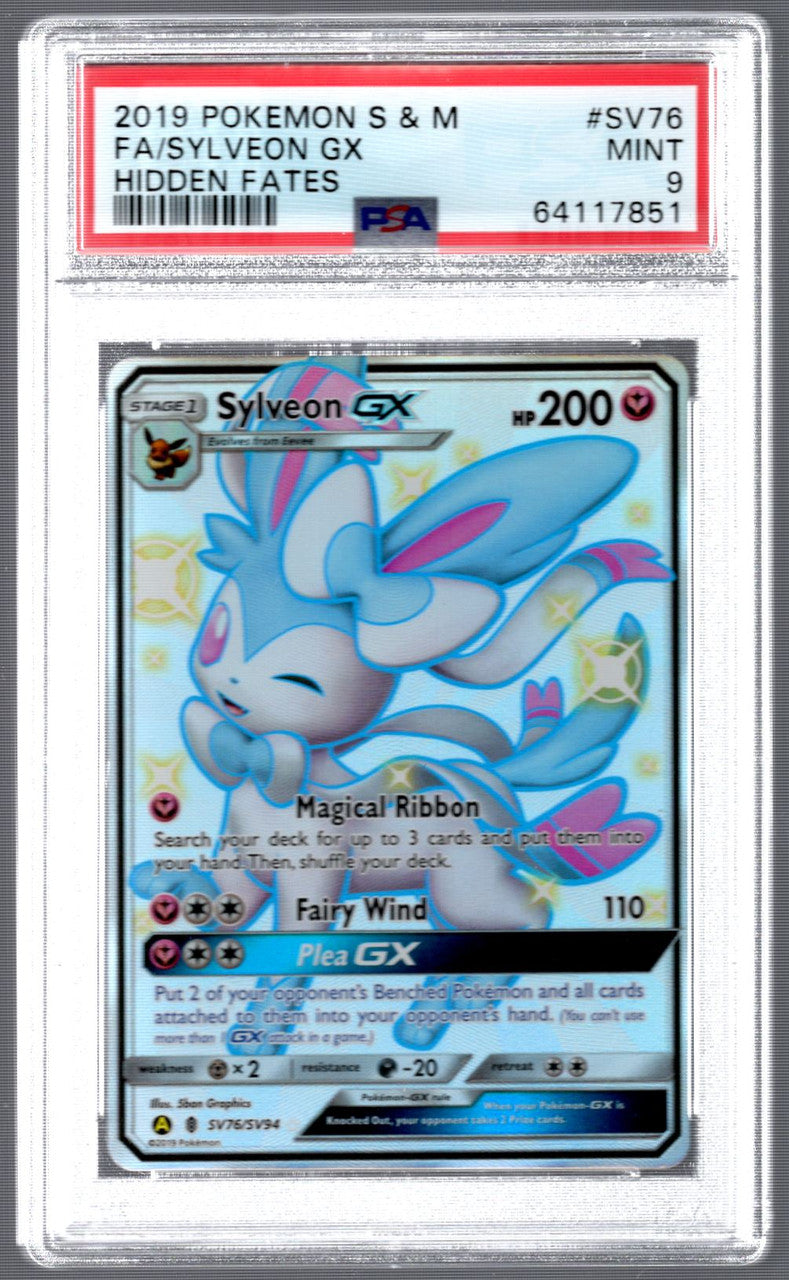 2019 Pokemon Sylveon GX Hidden Fates Full Art #SV76 PSA 9