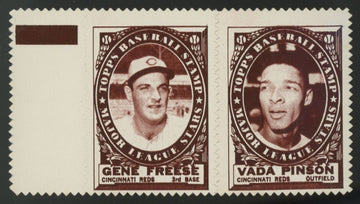 1961 Topps Gene Freese / Vada Pinson Stamp Panel NM