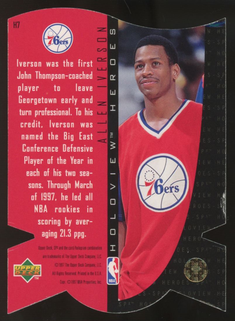 1997-98 Upper Deck SPx Allen Iverson Holoview Heroes #H7