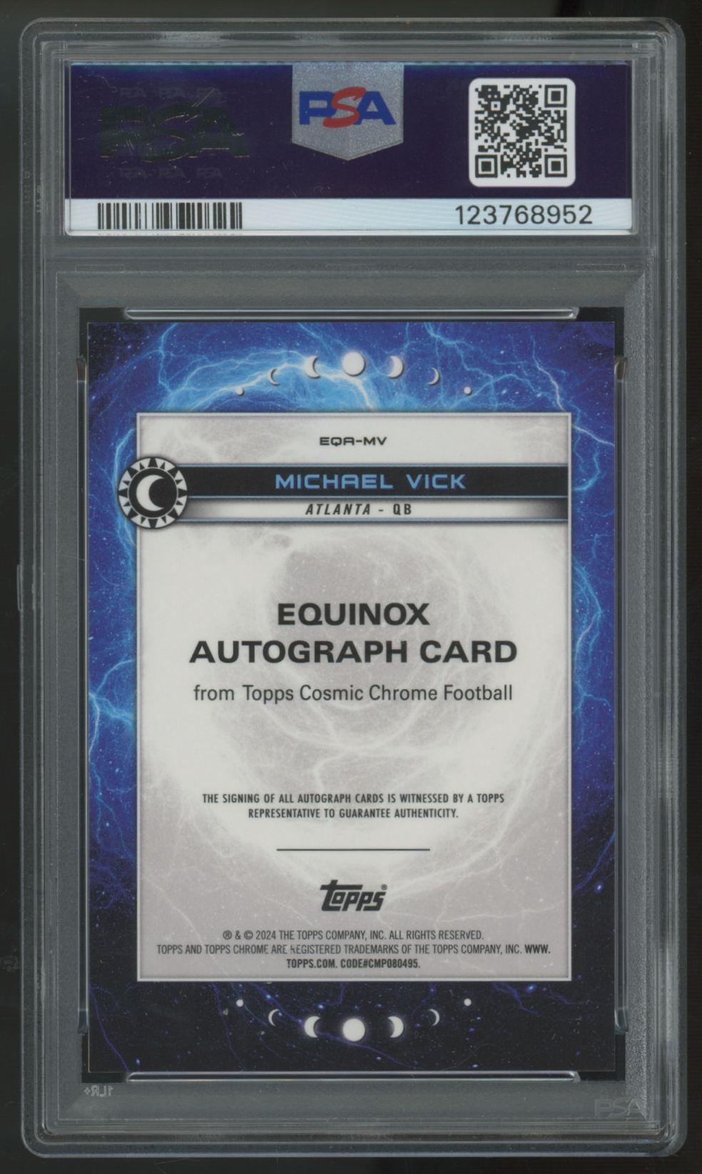 2024 Topps Cosmic Chrome Michael Vick Orange Galactic Equinox Auto /25 PSA 10