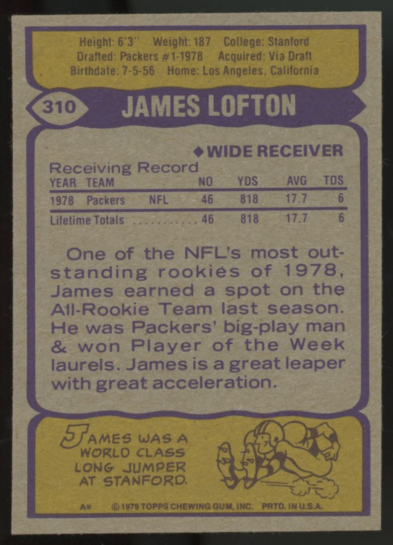 1979 Topps James Lofton RC #310 NM