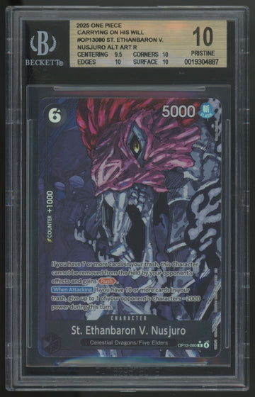 2025 One Piece St. Ethanbaron V. Nusjuro OP13 Alt Art #080 BGS 10