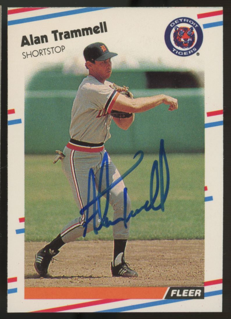 1988 Fleer Alan Trammell #74 Signed Autographed Card JSA