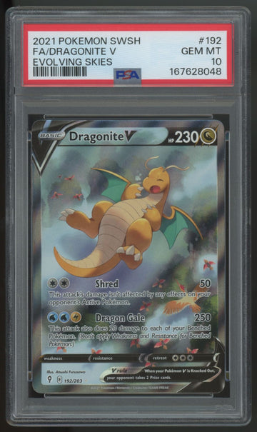 2021 Pokemon Dragonite V Evolving Skies Full Art #192 PSA 10 (C)