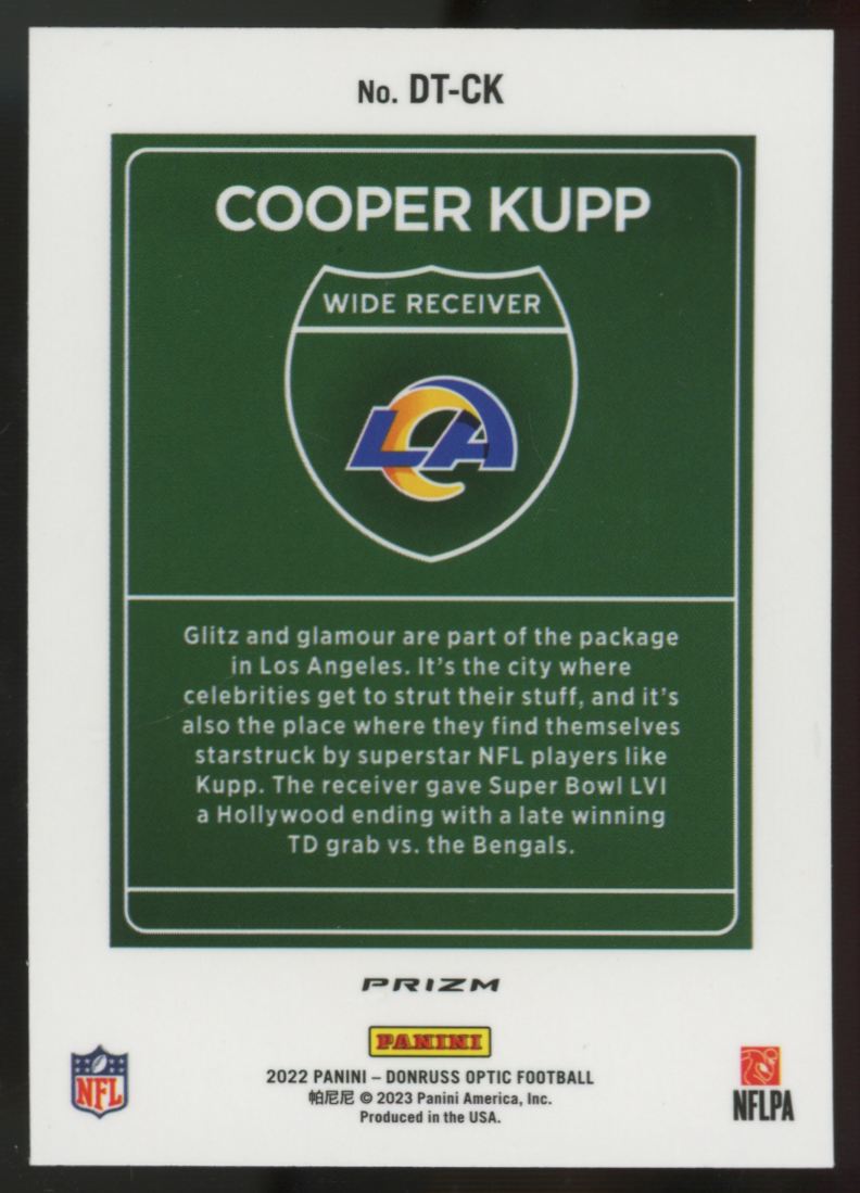 2022 Panini Donruss Optic Cooper Kupp Downtown Prizm SSP #DT-CK