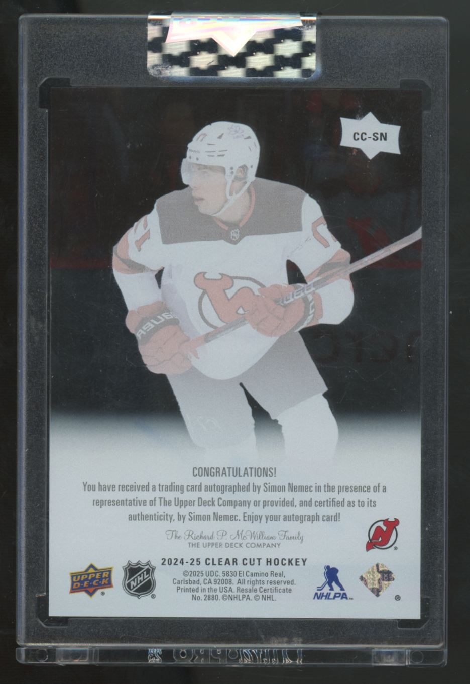 2024-25 Upper Deck Clear Cut Simon Nemec Auto #CC-SN