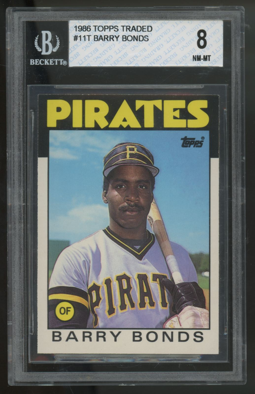 1986 Topps Traded Barry Bonds RC #11T BGS 8