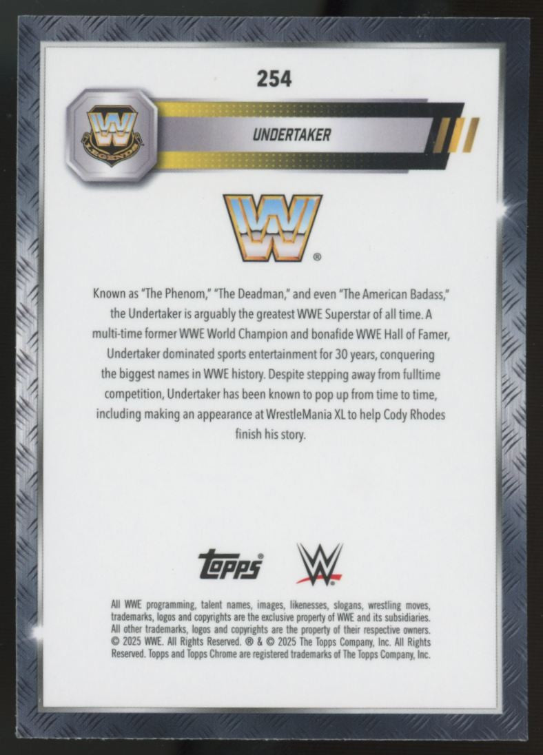2025 Topps Chrome WWE Undertaker Image Variation SSP #254