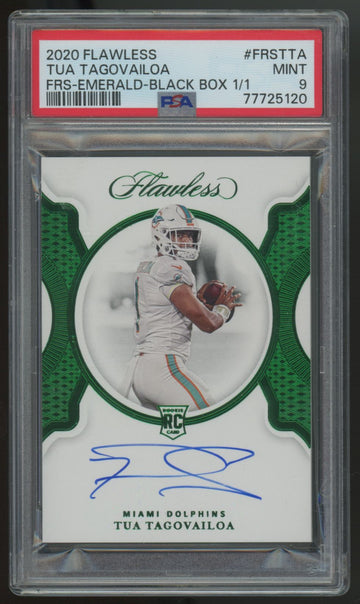 2020 Flawless Tua Tagovailoa RC Auto Emerald Black Box 1/1 #FRS-TTA PSA 9