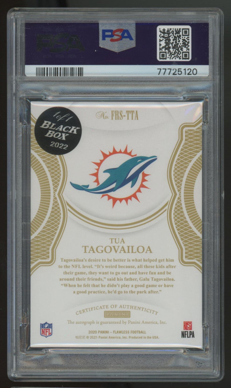 2020 Flawless Tua Tagovailoa RC Auto Emerald Black Box 1/1 #FRS-TTA PSA 9