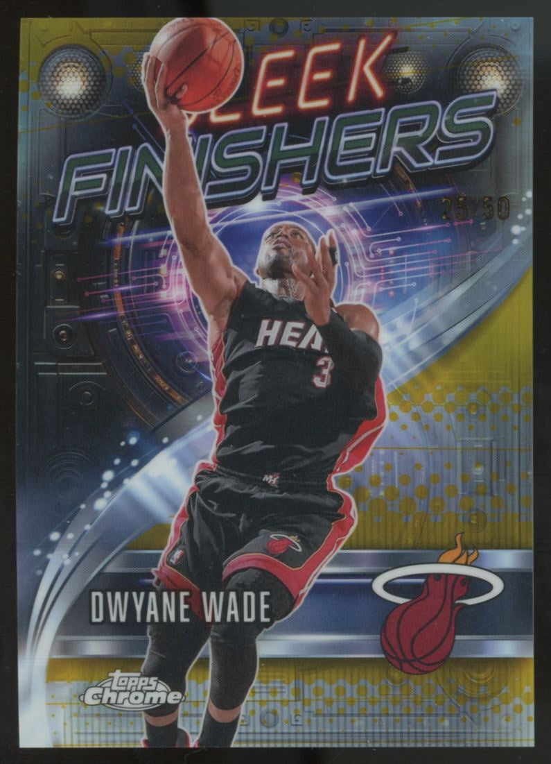 2025-26 Topps Chrome Dwyane Wade Sleek Finishers Gold Refractor /50 #SF-12