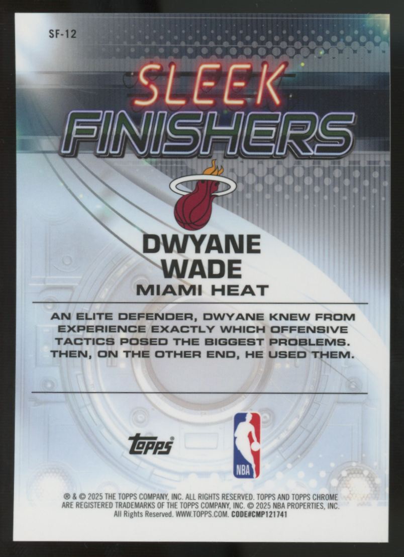 2025-26 Topps Chrome Dwyane Wade Sleek Finishers Gold Refractor /50 #SF-12