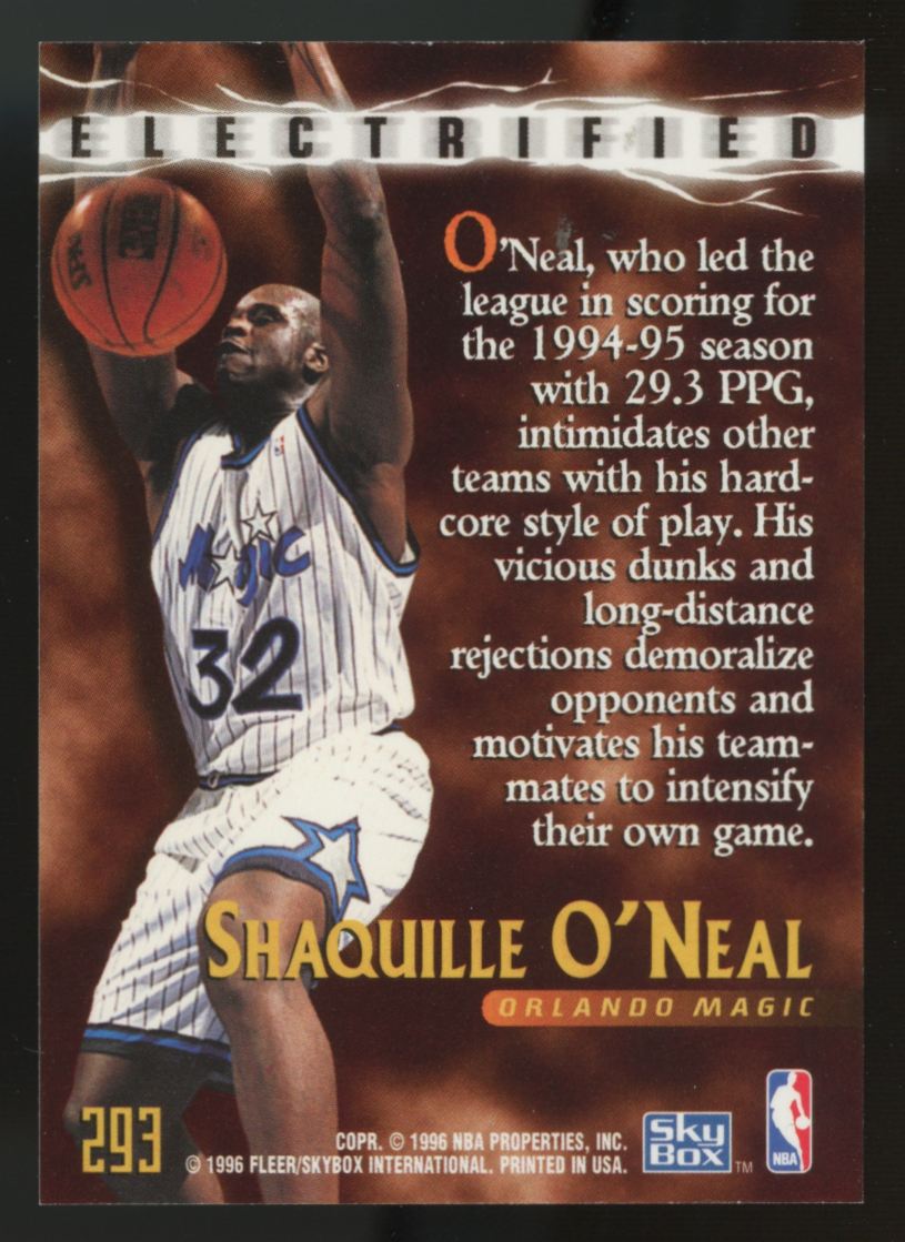 1995-96 Skybox Premium Shaquille O'Neal Electrified #293 NM "L"