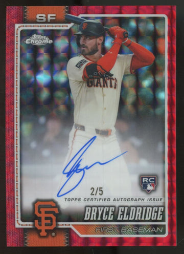 2026 Topps Chrome Bryce Eldridge RC Red Geometric Refractor Auto /5 #RA-BE