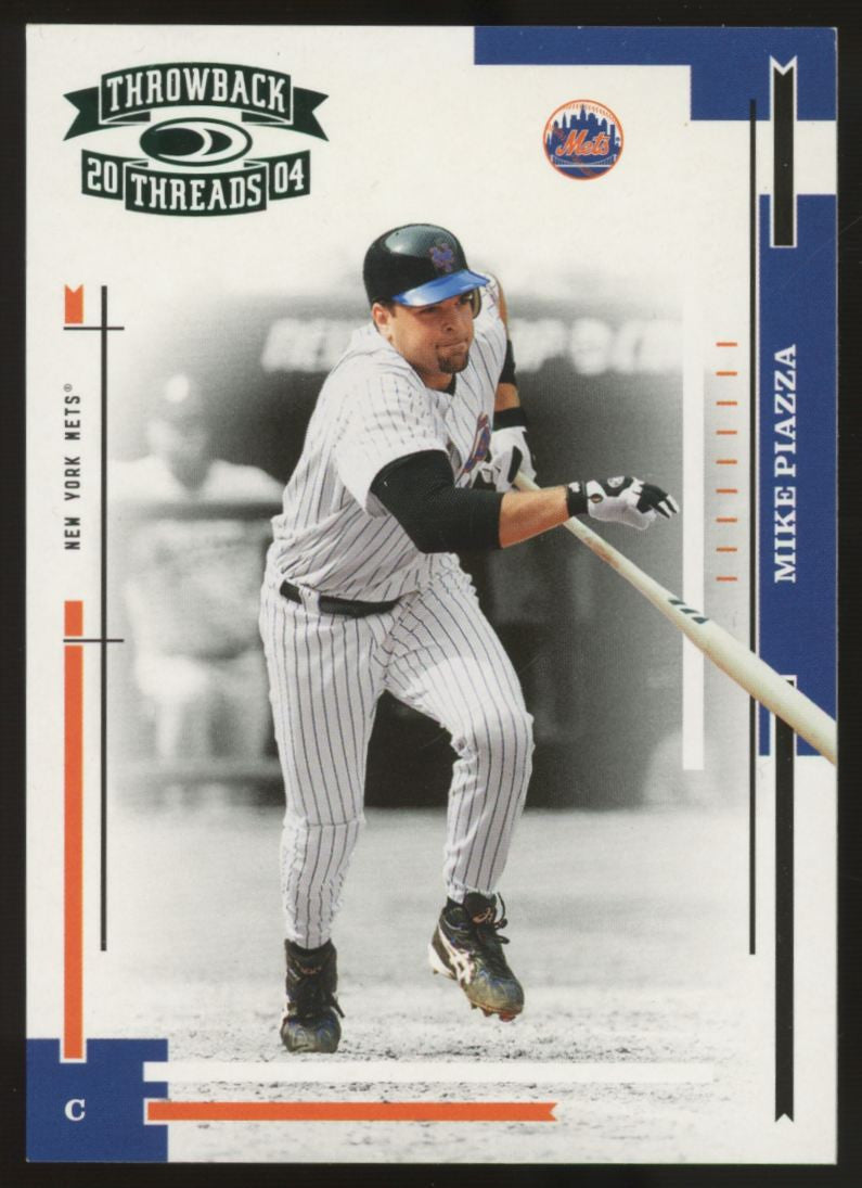 2004 Donruss Baseball Mike Piazza Throwback Threads /25 #128