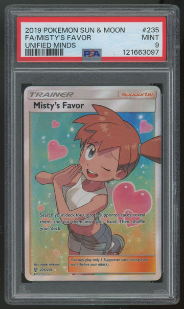 2019 Pokemon Misty's Favor Unified Minds Full Art #235 PSA 9