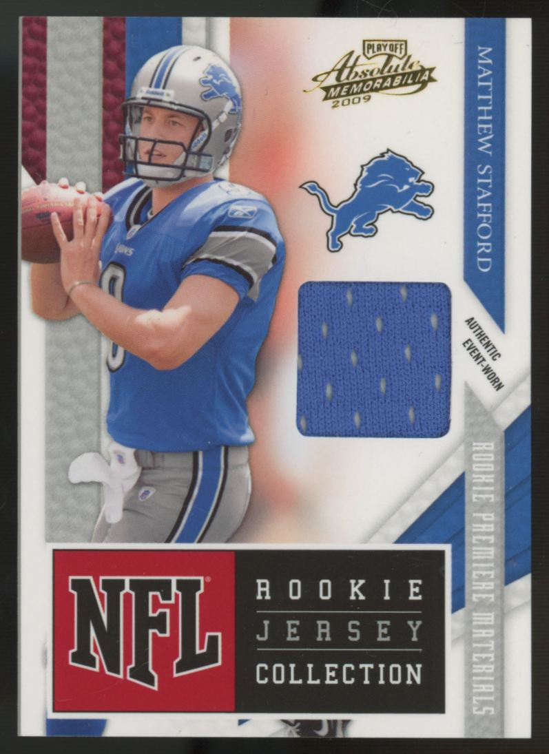 2009 Playoff Absolute Memorabilia Matthew Stafford RC Jersey Collection Patch