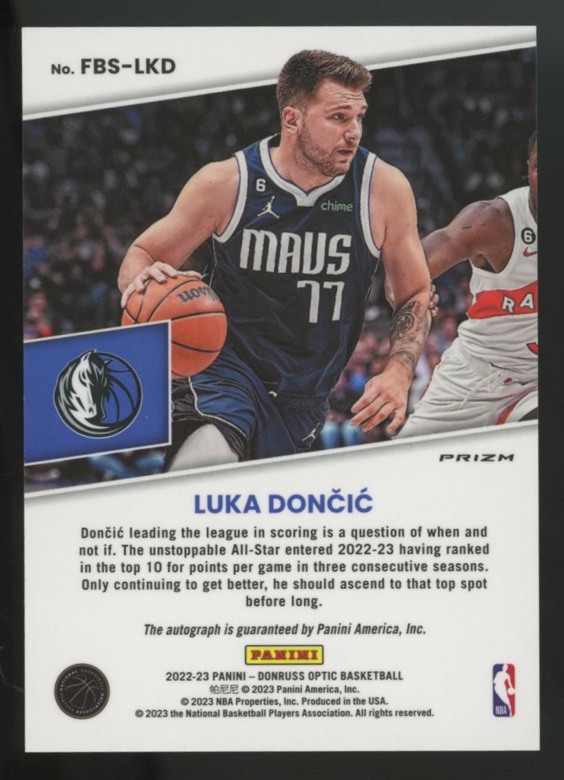 2022-23 Donruss Optic Luka Doncic Fast Break Auto #FBS-LKD