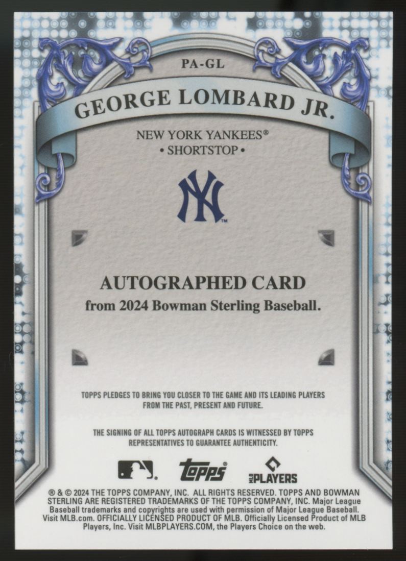 2024 Bowman Sterling George Lombard Jr. Prospect Auto #PA-GL