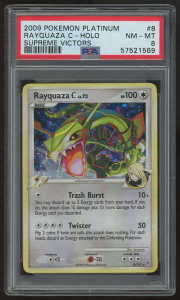 2009 Pokemon Rayquaza C Supreme Victors Holo #8 PSA 8
