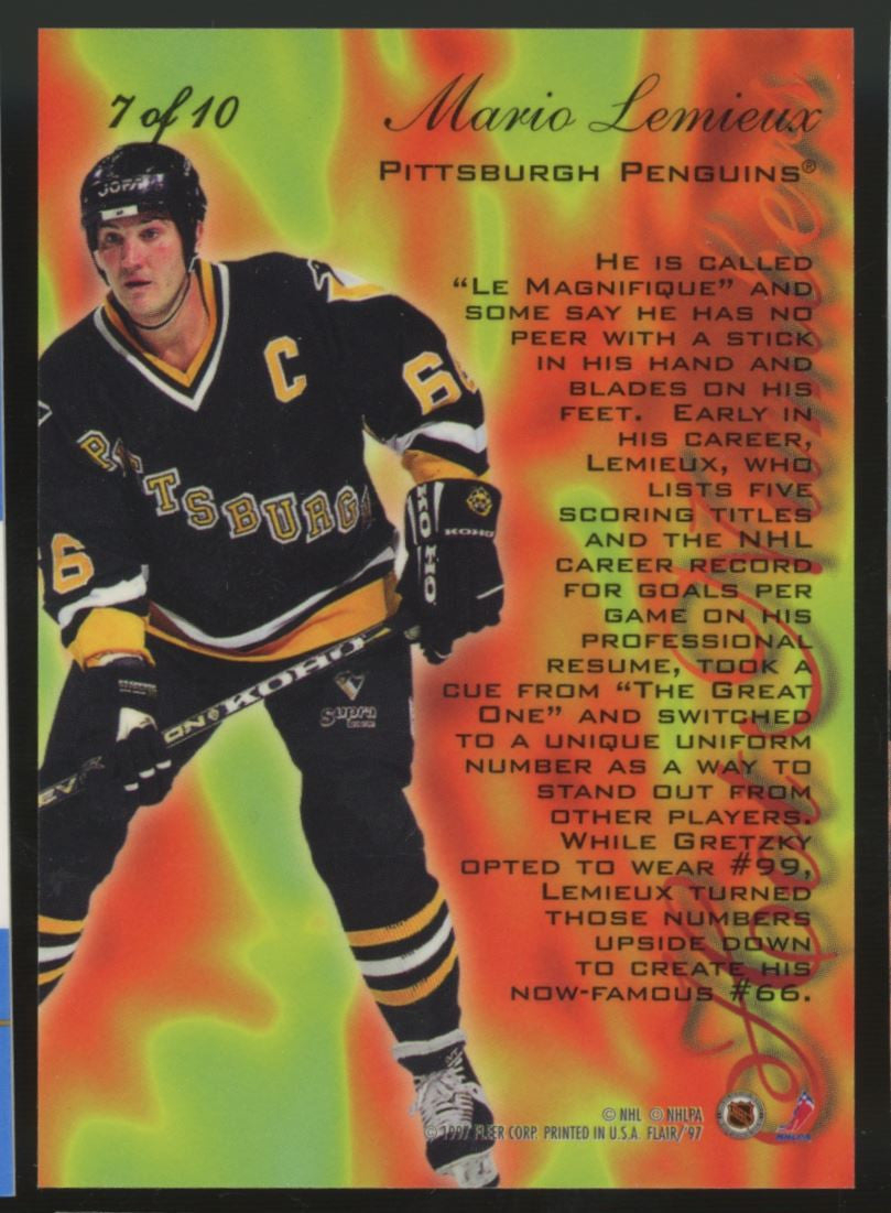 1996-97 Flair Mario Lemieux Hot Numbers #7 "B"