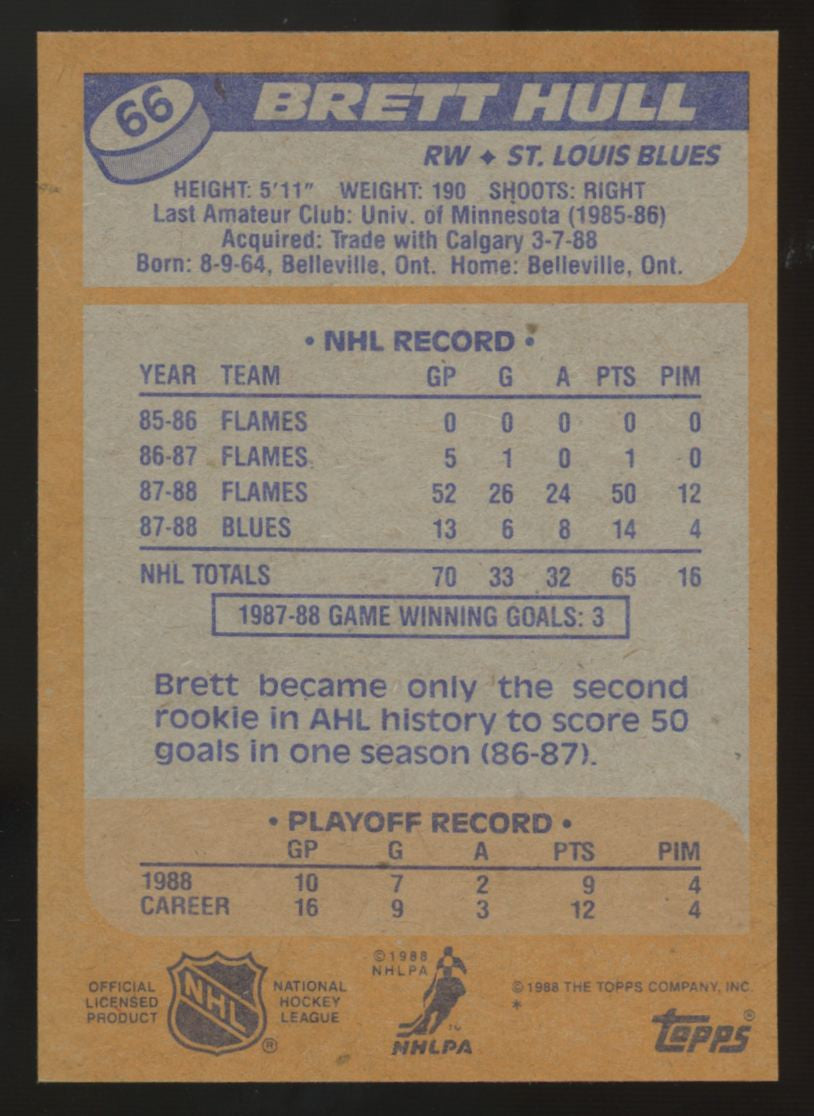 1988-89 Topps Brett Hull RC #66 NM-MT