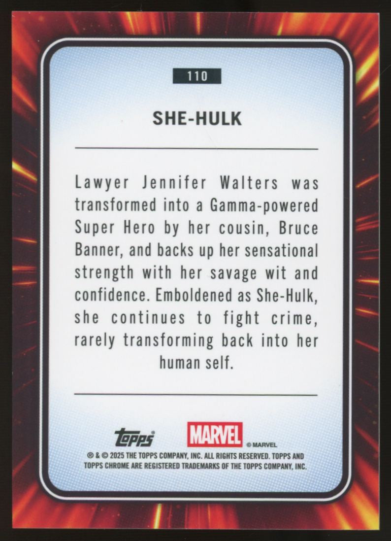 2025 Topps Marvel Chrome She-Hulk Human Torch Flame Refractor /39 #110