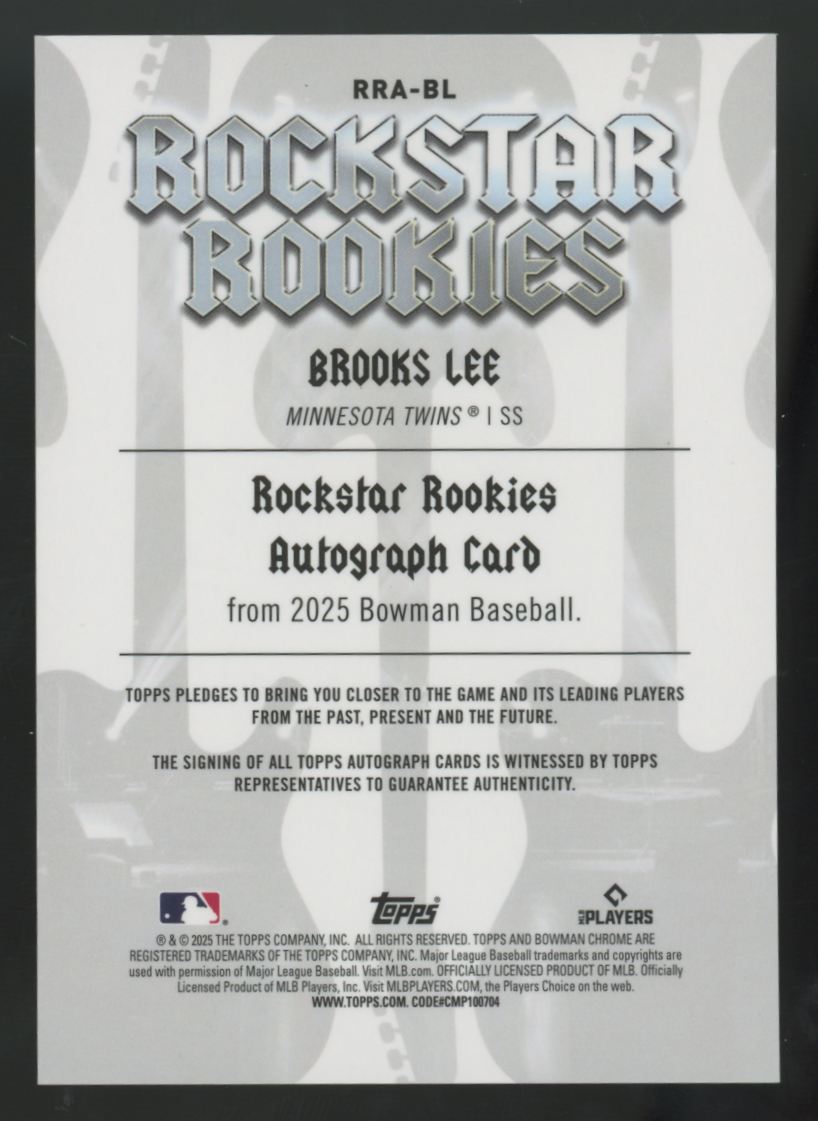 2025 Bowman Brooks Lee RC Rockstar Rookies Auto /25 #RRA-BL