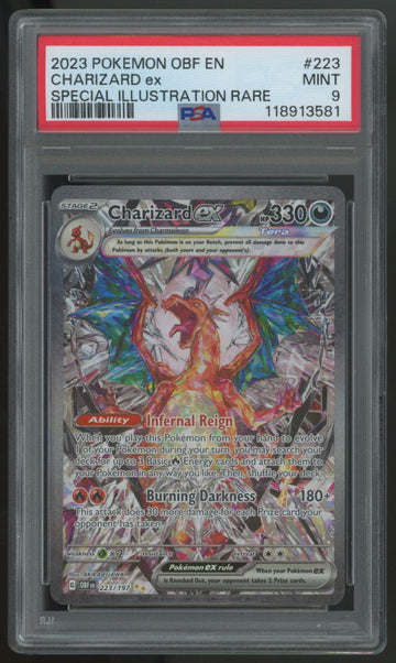 2023 Pokemon Charizard ex Obsidian Flames SIR #223 PSA 9