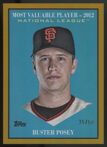2025 Topps Update Buster Posey Gold 2012 Most Valuable Player /50 #MV-18