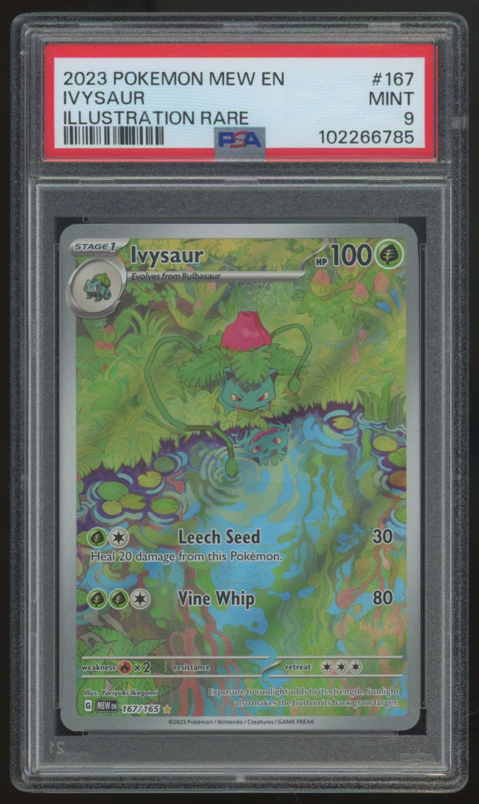 2023 Pokemon Ivysaur 151 Illustration Rare #167 PSA 9 (C)