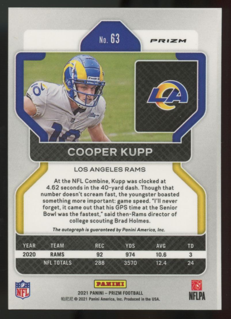 2021 Panini Prizm Cooper Kupp Silver Auto #63