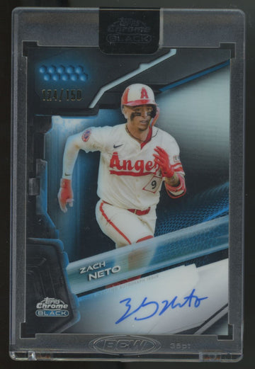 2026 Topps Chrome Black Zach Neto Blue Refractor Auto /150 #CBA-ZNE