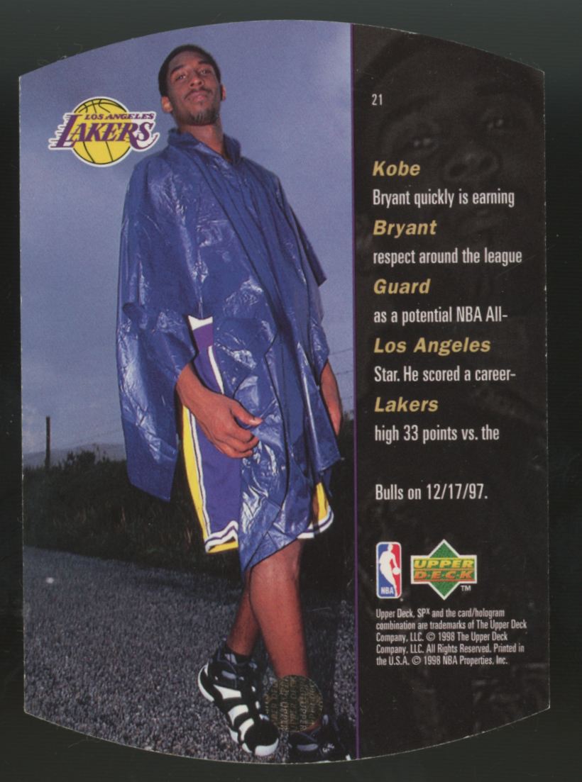 1997-98 Upper Deck SPx Kobe Bryant Die-Cut #21 "A"