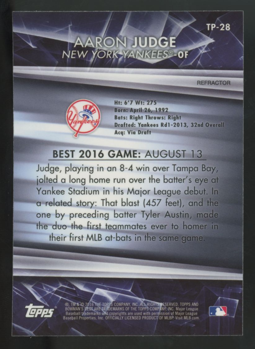 2016 Bowman's Best Aaron Judge Top Prospect Refractor #TP-28