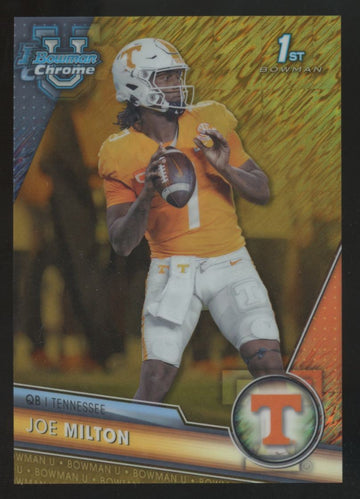 2023 Bowman Chrome U Joe Milton 1st Gold Shimmer Refractor /50 #148