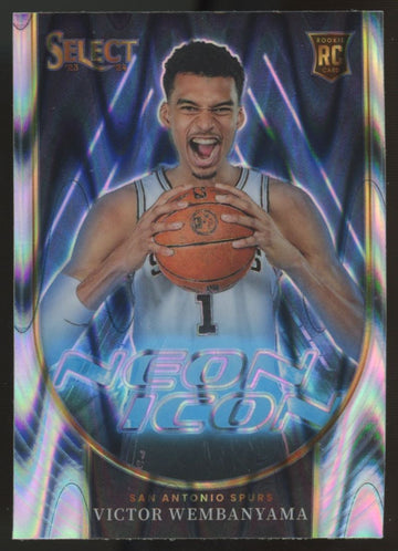 2023-24 Select Victor Wembanyama RC Neon Icon Tectonic Prizm #13