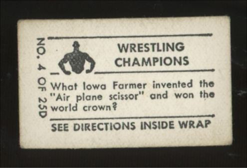 1948 Topps Magic Jim Browning Wrestling Champions #4 Good
